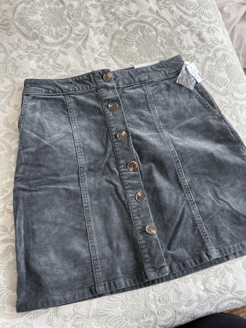 Maurices Washed Black Button-Front Mini Skirt